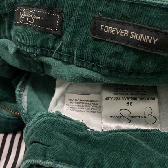 Jessica Simpson Green Corduroy Forever Skinny pants 29 - Picture 5 of 6